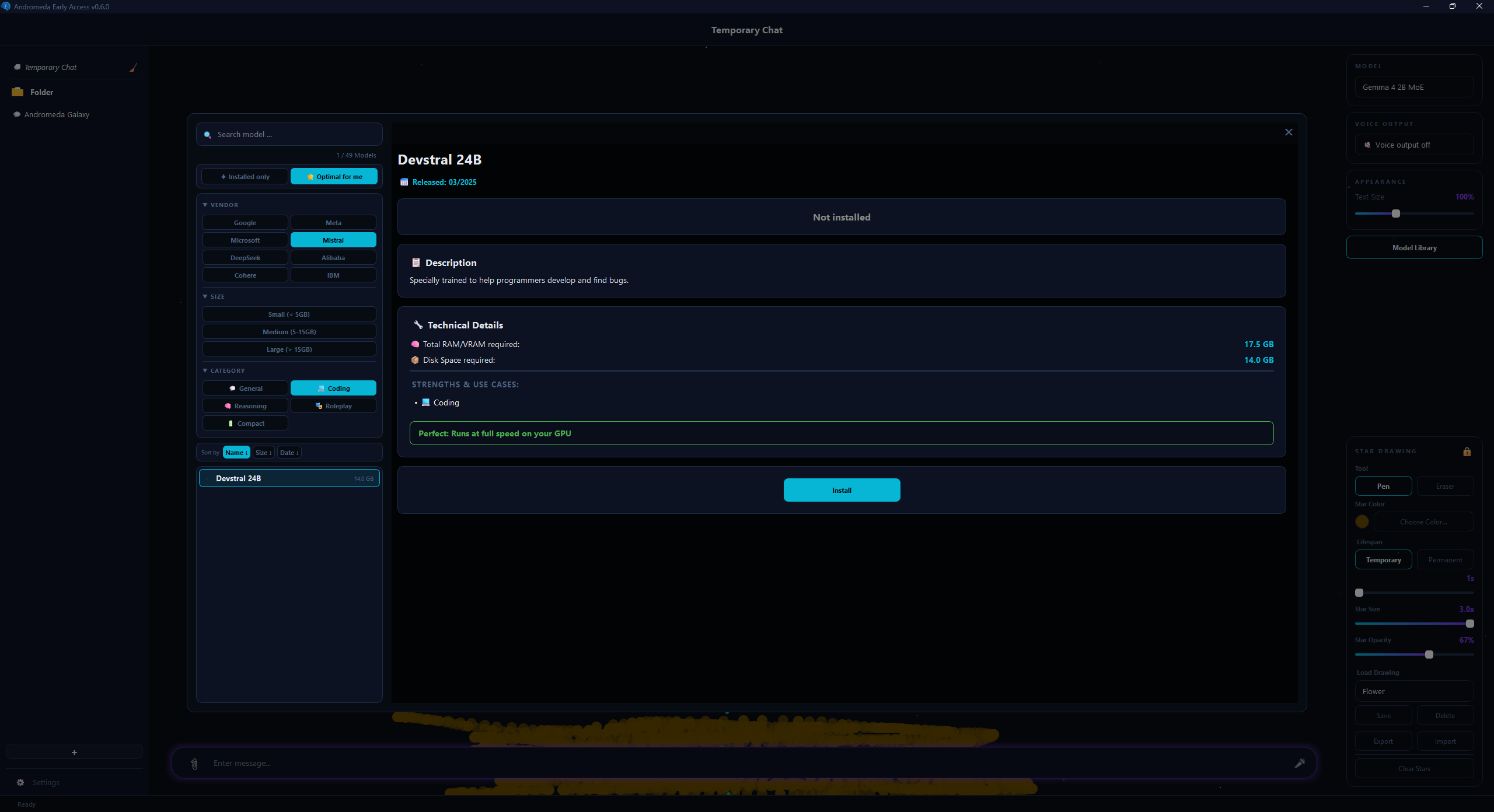 Andromeda App Screenshot